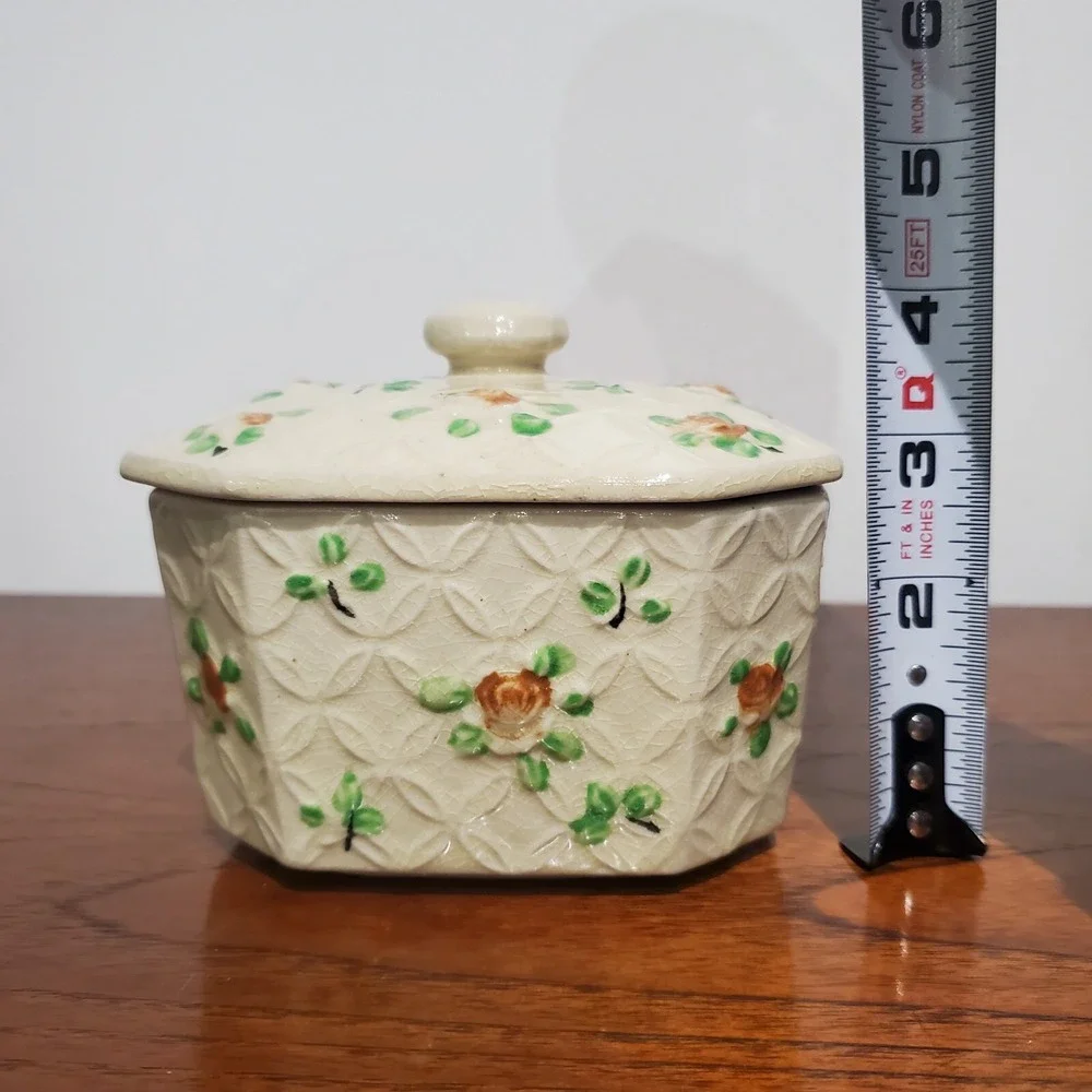 Vintage Moriyama Mori-Machi Japan Art‎ Deco Basket Pattern Trinket Box 5